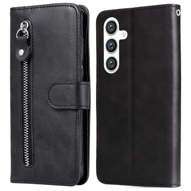 Kožený Kryt Samsung Galaxy S25 5g Peněženka Na Zip