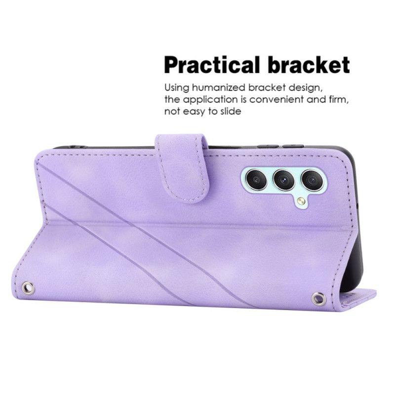 Kožený Kryt Samsung Galaxy S25 5g Pruhovaná Šňůrka