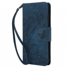 Kožený Kryt Samsung Galaxy S25 5g Semišový Květinový Vzor