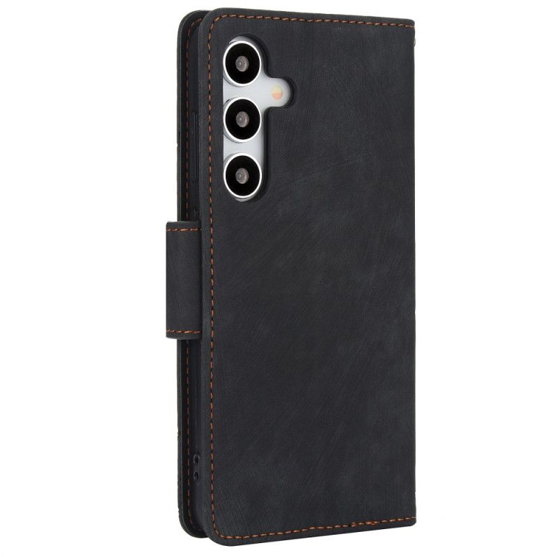 Kožený Kryt Samsung Galaxy S25 5g Semišový Květinový Vzor