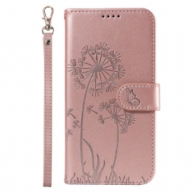 Kožený Kryt Samsung Galaxy S25 5g Řemínek S Pampeliškou