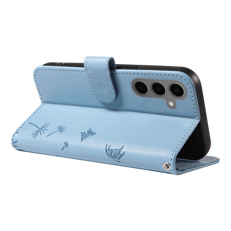 Kožený Kryt Samsung Galaxy S25 5g Řemínek S Pampeliškou