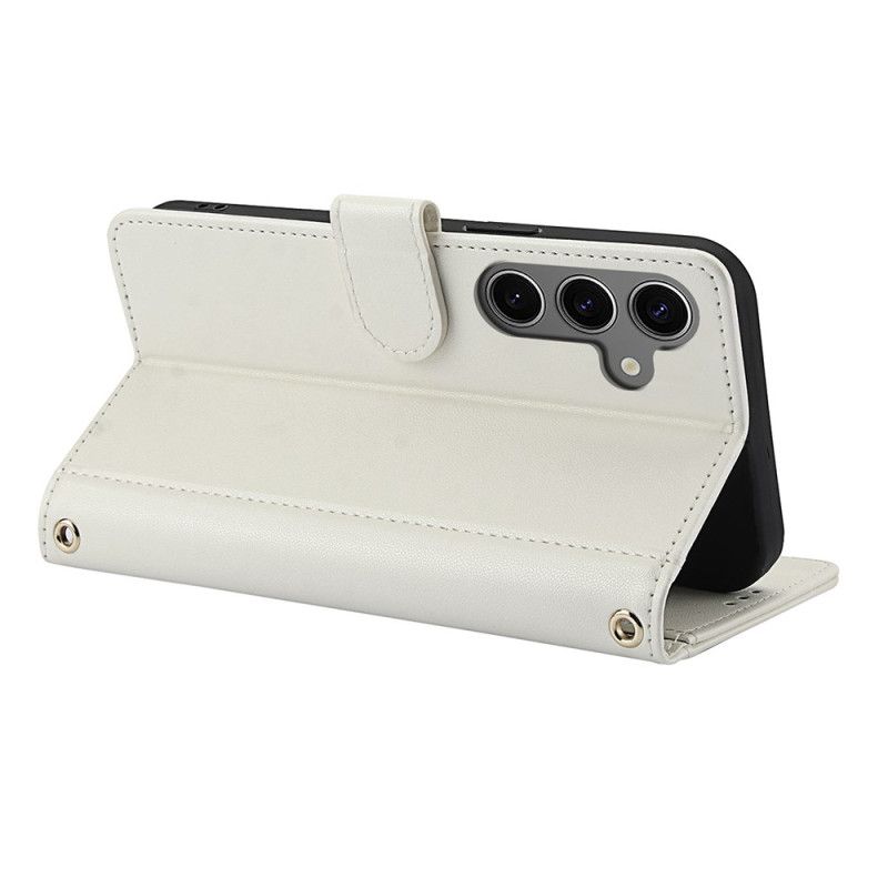 Kožený Kryt Samsung Galaxy S25 5g Šňůrka Na Krk