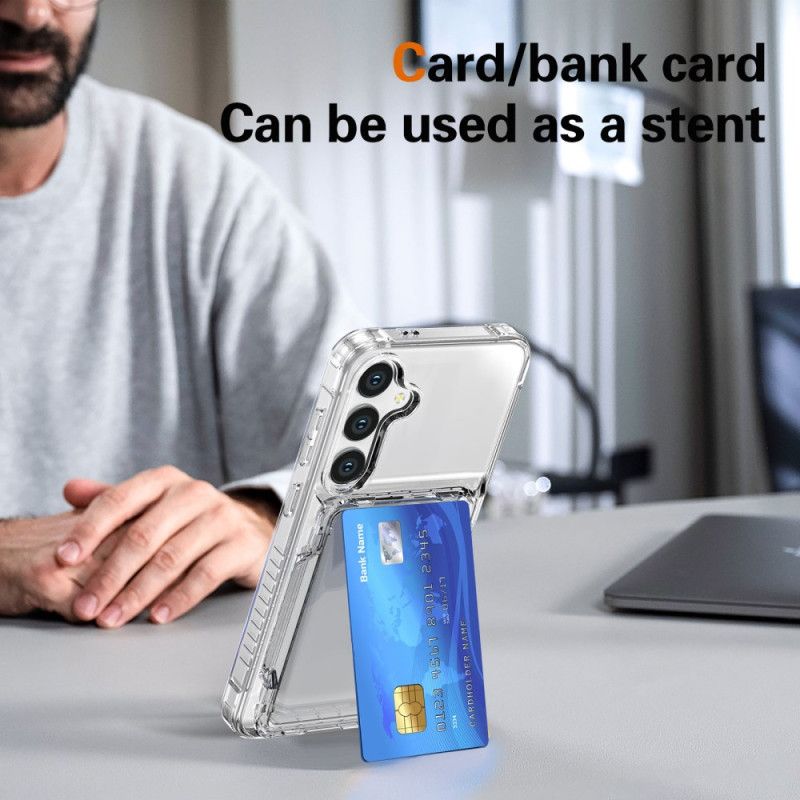 Kryt Na Samsung Galaxy S25 5g Průhledný S Vestavěným Držákem Na Karty