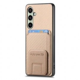 Kryt Samsung Galaxy S25 5g Pouzdro Na Karty A Stojánek Z Uhlíkových Vláken