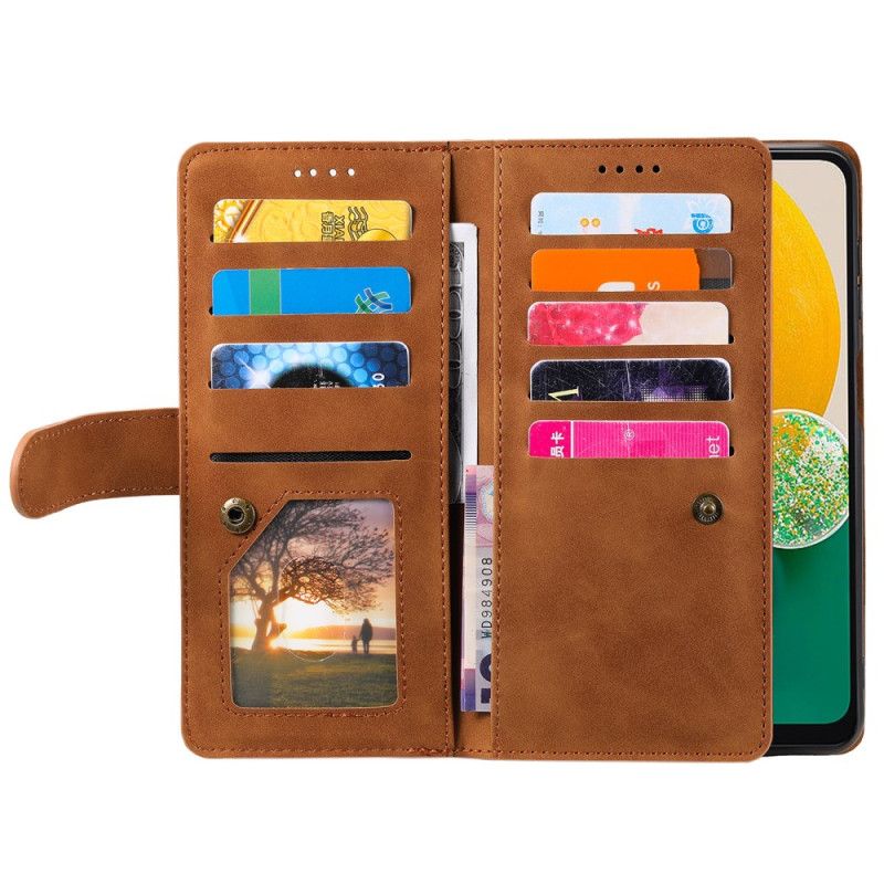 Peněženková Pouzdra Samsung Galaxy S25 5g Peněženka S 9 Přihrádkami Na Karty A Šňůrkou