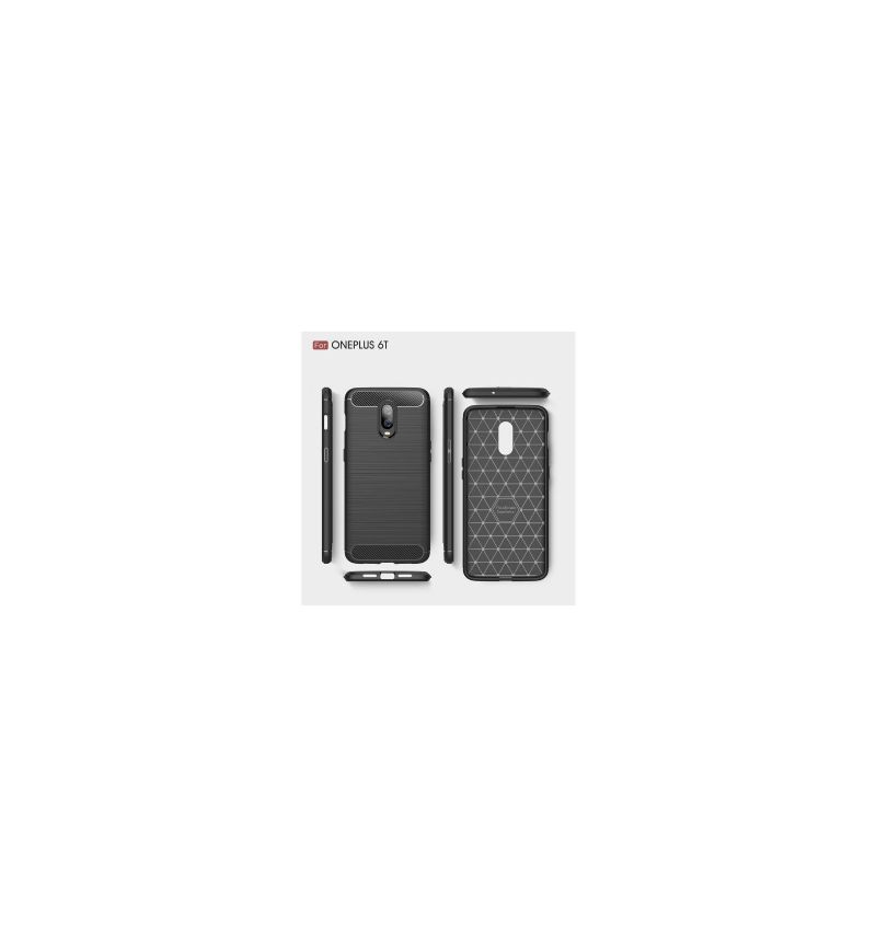 Kryt Na OnePlus 6T Gel Z Kartáčovaného Uhlíku
