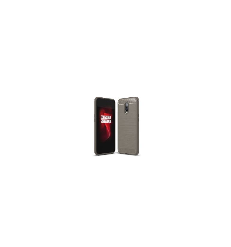 Kryt Na OnePlus 6T Gel Z Kartáčovaného Uhlíku