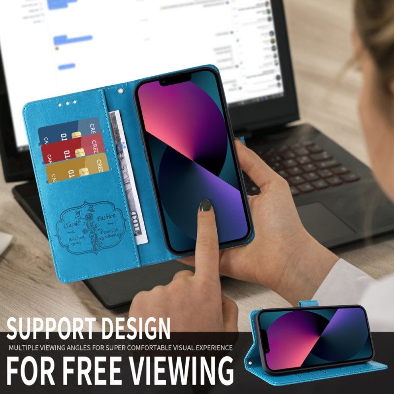 Kožený Kryt Vivo V60 Lite Květinový Vzor