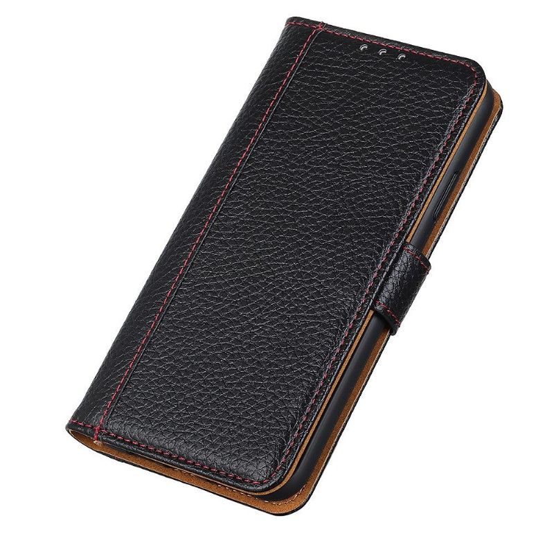Flipové Pouzdro Na Xiaomi Mi 10T / 10T Pro Švy S Efektem Zrnité Kůže