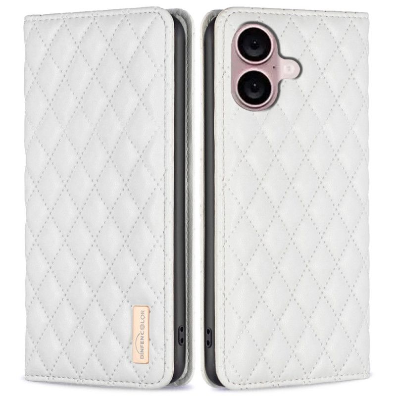 Kožené Pouzdro iPhone 16 Plus Kryty Na Mobil Prošívaná Binfen Barva