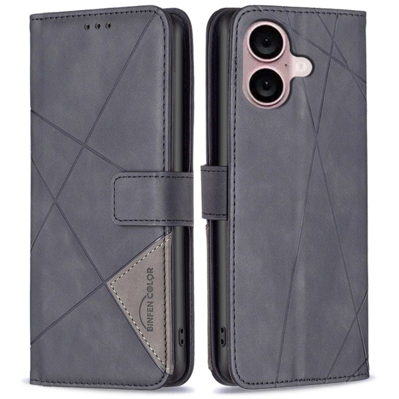 Kožený Kryt iPhone 16 Plus Binfen Color Geometrický Vzor