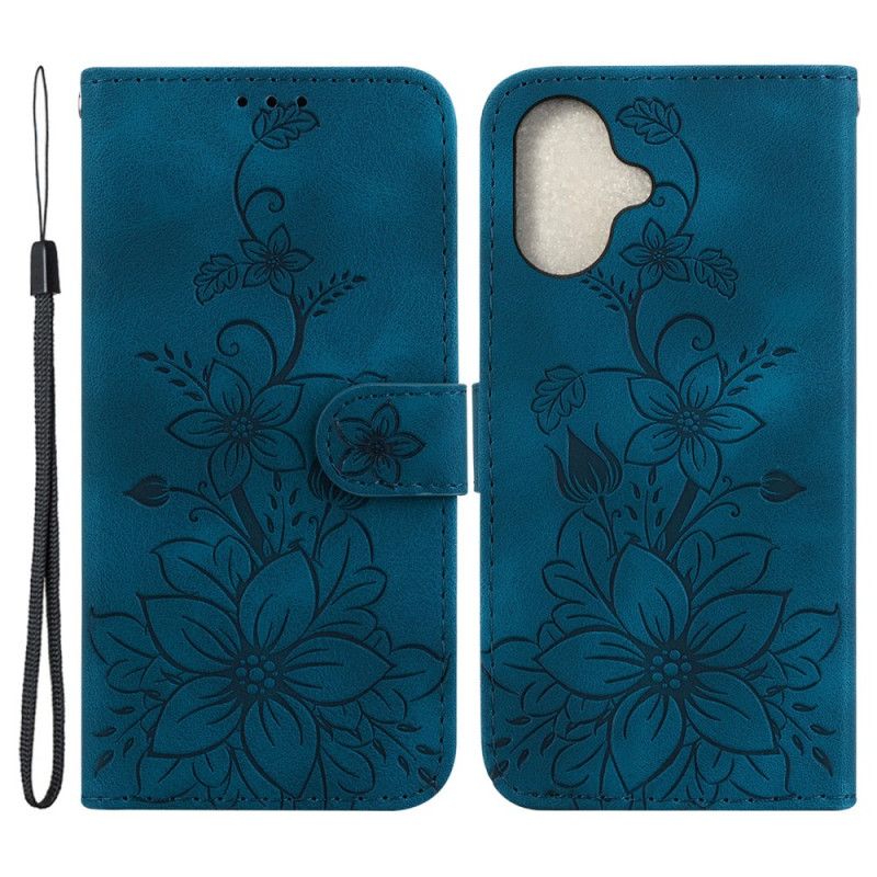 Kožený Kryt iPhone 16 Plus Květinová