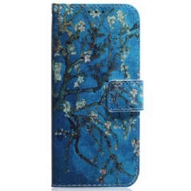 Kožený Kryt iPhone 16 Plus Květy Meruněk