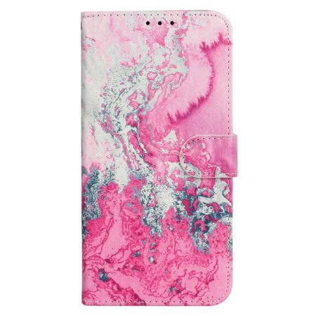 Kožený Kryt iPhone 16 Plus Námořnický Růžový Mramor
