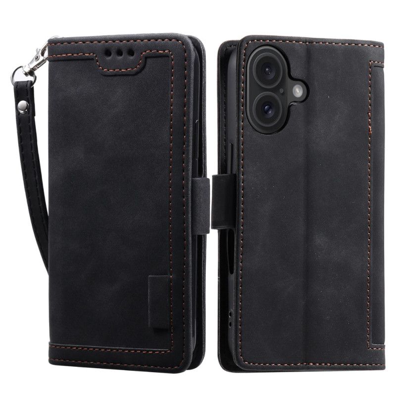 Kožený Kryt iPhone 16 Plus Ochrana Ve Stylu Vintage