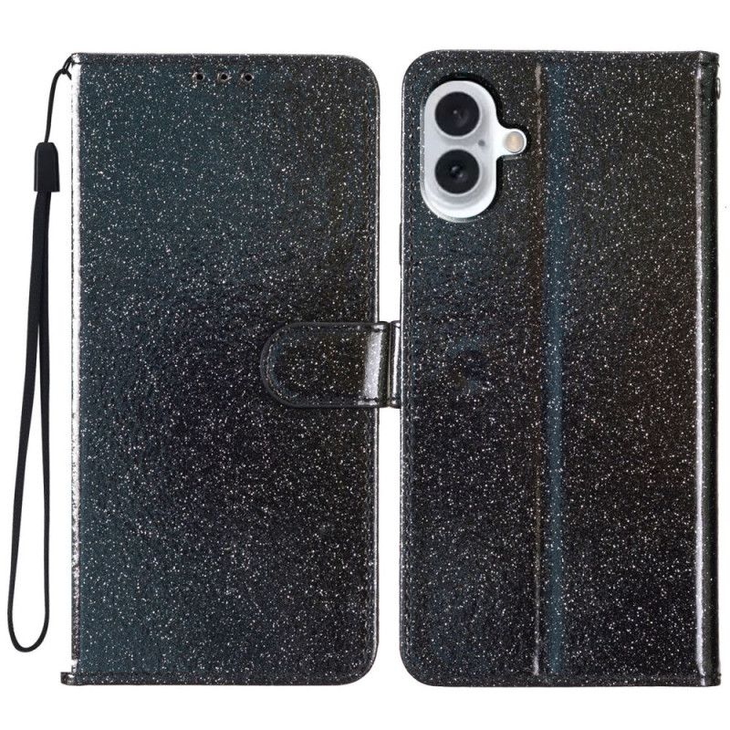 Kožený Kryt iPhone 16 Plus Páskové Flitry