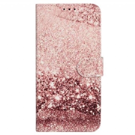 Kožený Kryt iPhone 16 Plus Vzor Z Růžového Mramoru