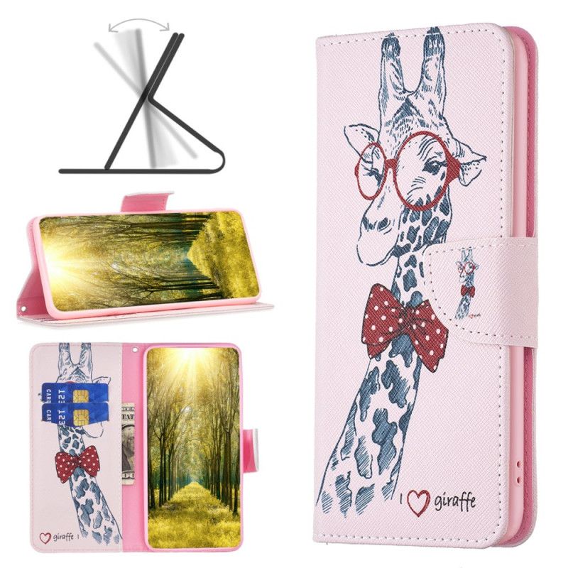 Kožený Kryt iPhone 16 Plus Žirafa Intello