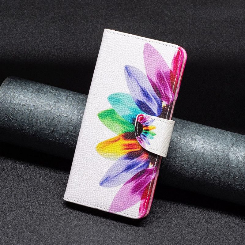 Kožený Kryt Na iPhone 16 Plus Květina Akvarelu