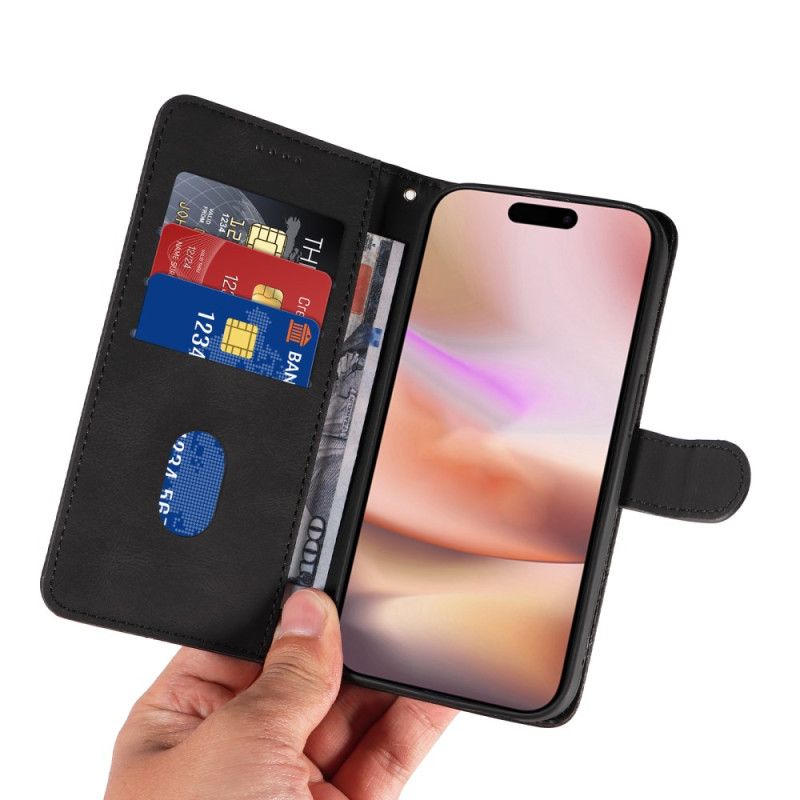 Kožený Kryt Na iPhone 16 Plus Vlnité Řemínky