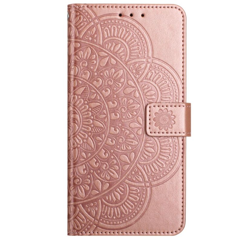 Kožený Kryt Na iPhone 16 Plus Vzor Řemínku Mandala