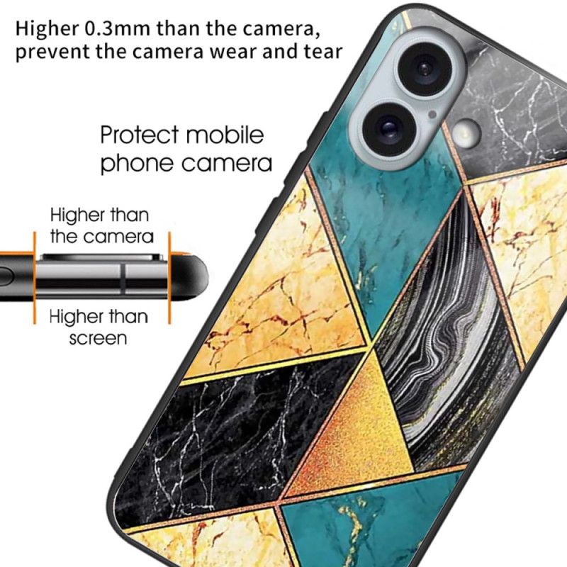 Kryt iPhone 16 Plus Kryty Na Mobil Mramor Z Tvrzeného Skla