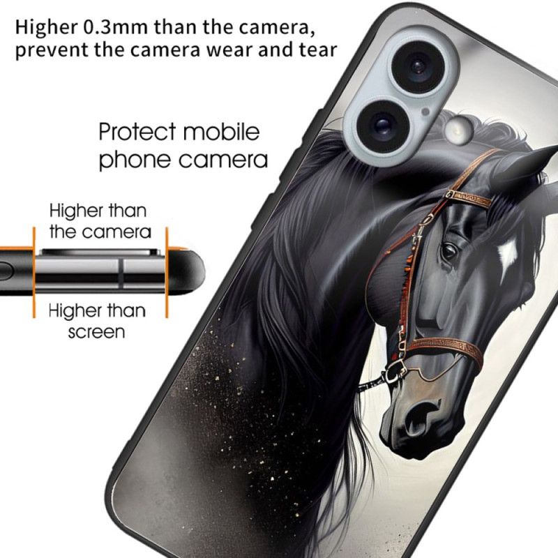 Kryt iPhone 16 Plus Kůň Z Tvrzeného Skla