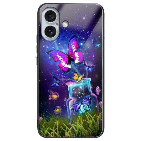 Kryt iPhone 16 Plus Láhev A Motýl Z Tvrzeného Skla