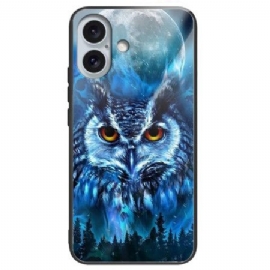 Kryt iPhone 16 Plus Lesní Sova Tvrzené Sklo