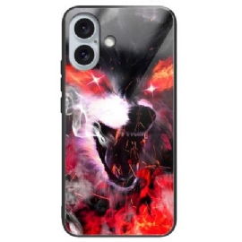 Kryt iPhone 16 Plus Tvrzené Sklo Fierce Wolf