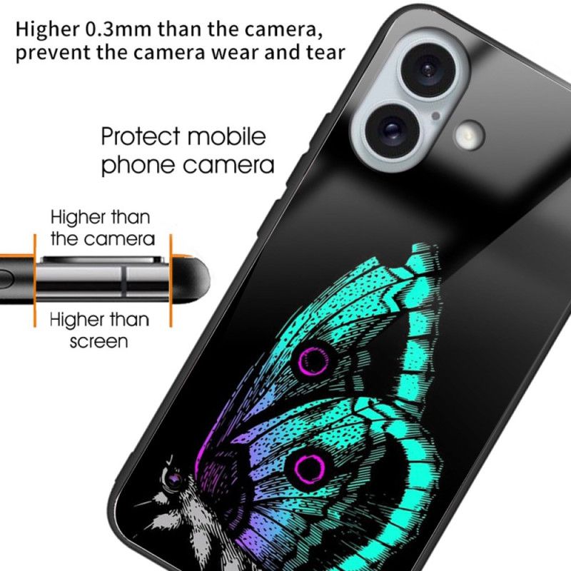 Kryt iPhone 16 Plus Tvrzené Sklo Green Butterfly