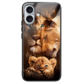 Kryt iPhone 16 Plus Tvrzené Sklo Lions