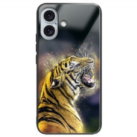 Kryt iPhone 16 Plus Tvrzené Sklo Řvoucího Tygra