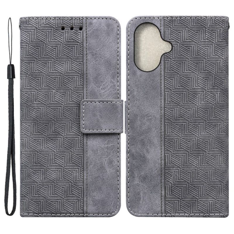 Peněženková Pouzdra iPhone 16 Plus Páskový Tkaný Vzor