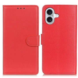 Pouzdro iPhone 16 Plus Peněženka S Texturou Liči