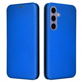 Kožené Pouzdro Folio Samsung Galaxy S25 Plus 5g Uhlíková Vlákna