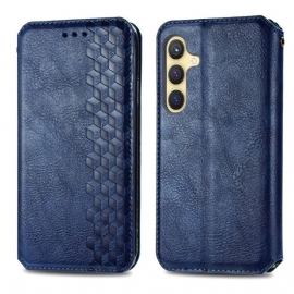 Kožené Pouzdro Folio Samsung Galaxy S25 Plus 5g Vlys S Efektem Semiše