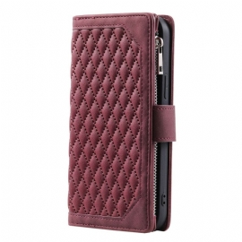 Kožený Kryt Na Samsung Galaxy S25 Plus 5g Prošívaná Peněženka