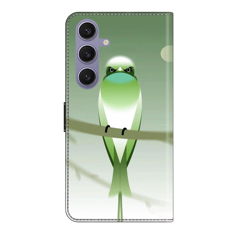 Kožený Kryt Na Samsung Galaxy S25 Plus 5g Zelený Pták