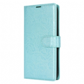 Kožený Kryt Samsung Galaxy S25 Plus 5g Květinový Potisk S Popruhem