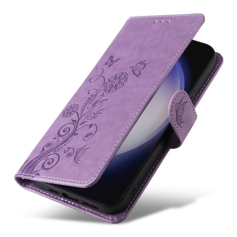 Kožený Kryt Samsung Galaxy S25 Plus 5g Malé Květiny