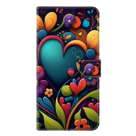 Kožený Kryt Samsung Galaxy S25 Plus 5g Malované Srdce