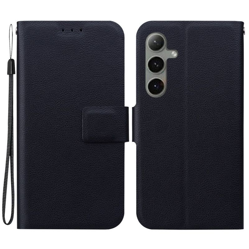 Peněženková Pouzdra Samsung Galaxy S25 Plus 5g Jednobarevný Kožený Efekt S Popruhem