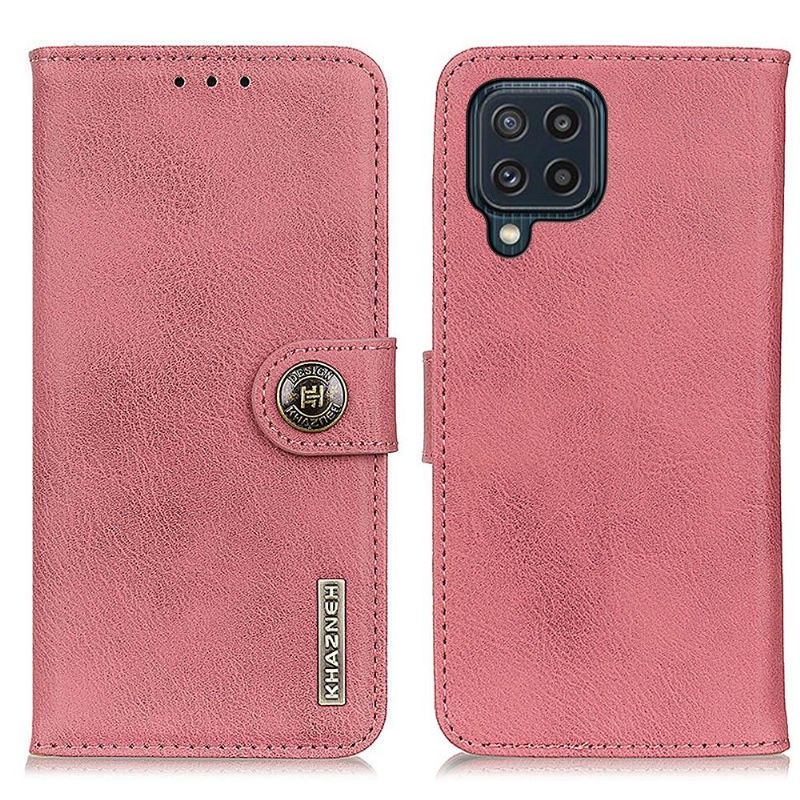 Flipové Pouzdro Na Samsung Galaxy M32 Držák Karet S Koženými Efekty Khazneh