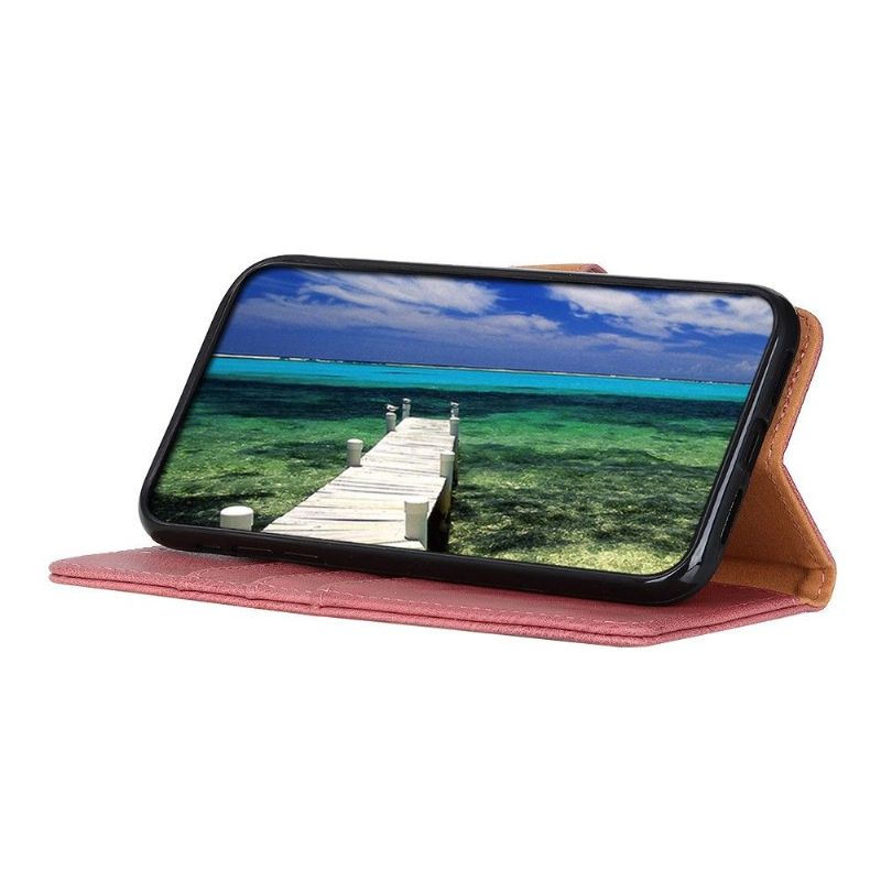 Flipové Pouzdro Na Samsung Galaxy M32 Držák Karet S Koženými Efekty Khazneh