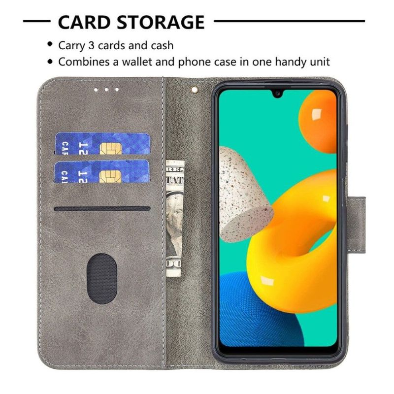 Flipové Pouzdro Na Samsung Galaxy M32 Kožený Efekt Croc Aspect