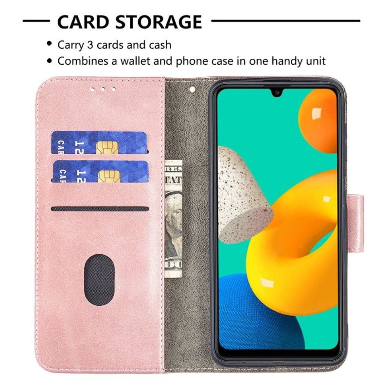 Flipové Pouzdro Na Samsung Galaxy M32 Kožený Efekt Croc Aspect