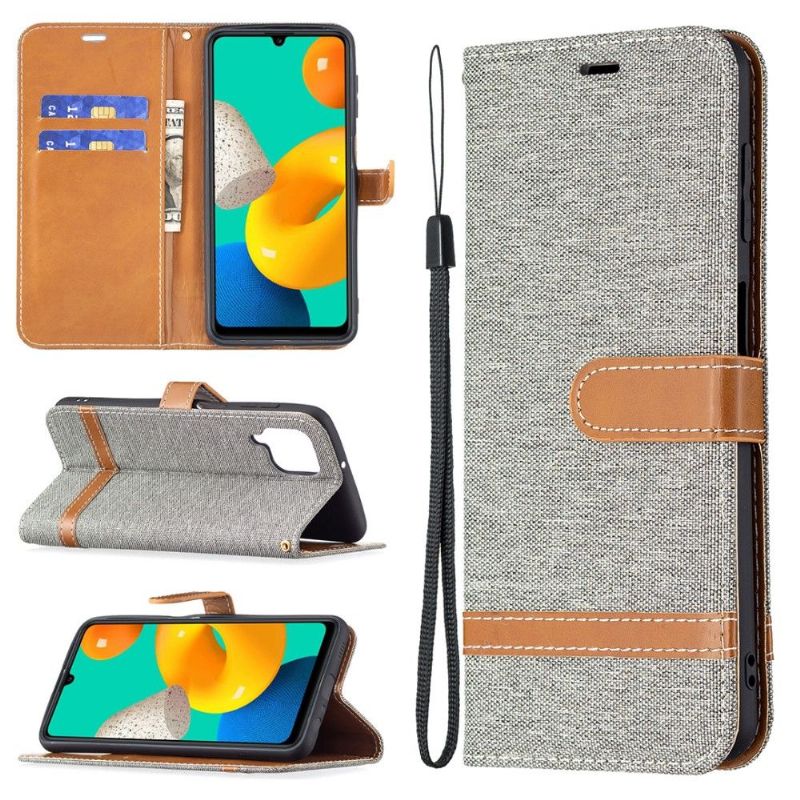 Kožené Pouzdro Na Samsung Galaxy M32 Látkový Potah