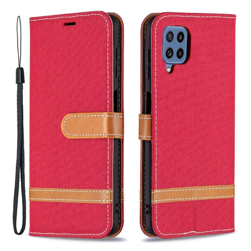 Kožené Pouzdro Na Samsung Galaxy M32 Látkový Potah